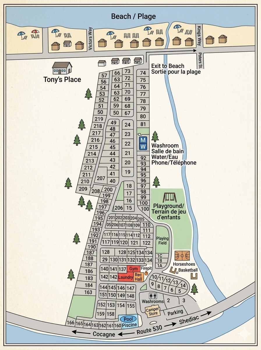 KOK Campground seasonal site map